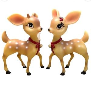 LED Blow Mold Nostalgic Girl Reindeer NEW With Tags